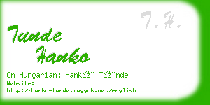 tunde hanko business card